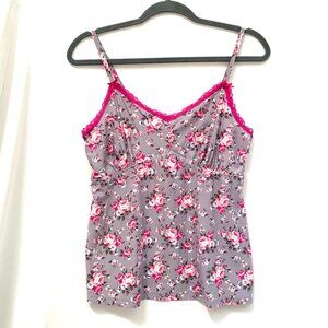 Y2K Womens Coquette Babydoll Top Sz M Lace Trim Soft Girl Romantic Fairy 90s